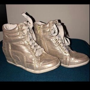 Girls Hi Top Wedge Shoes